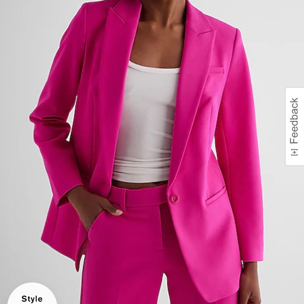 NWT Express Pink Blazer Modern Tailored Suit Jacket